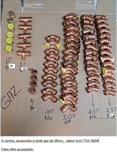 Matériel plomberie gaz, Bricolage & Construction, Outillage | Pièces de machine & Accessoires, Enlèvement