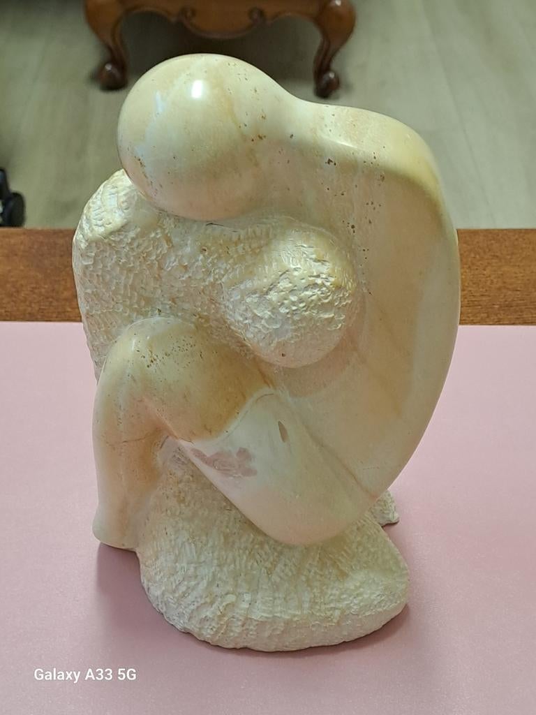 Sculpture en pierre naturelle polie (type onyx/calcite) – 25, Huis en Inrichting, Woonaccessoires | Boeddhabeelden, Ophalen of Verzenden