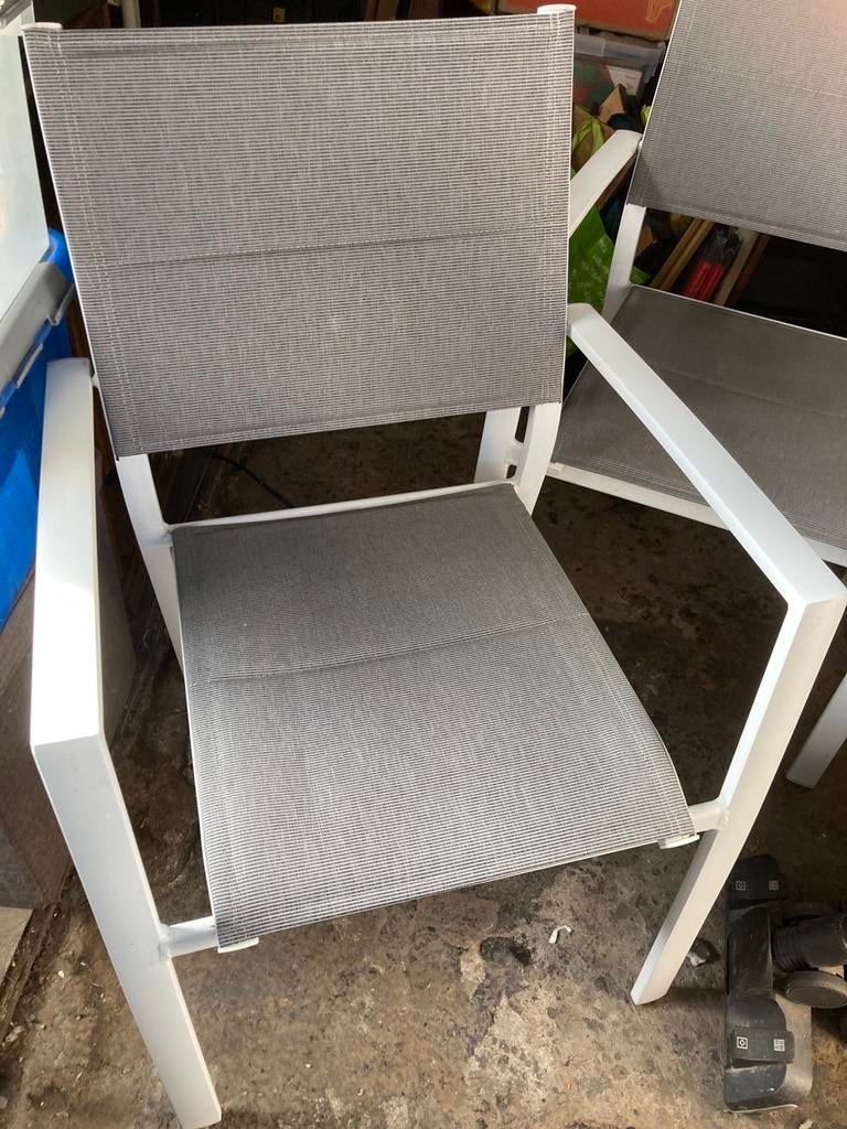 Tuinstoelen stapelbaar 2 stuks, Tuin en Terras, Ophalen, Zo goed als nieuw, Aluminium, Stapelbaar