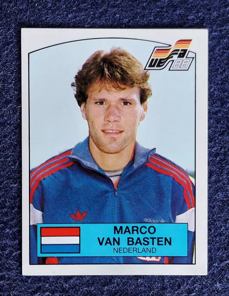 Panini sticker voetbal ' Euro 1988 - M. Van Basten ' #230, Verzamelen, Ophalen of Verzenden, Nieuw, Poster, Plaatje of Sticker