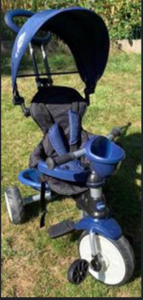 Qplay tricycle bleu, Fietsen en Brommers, Fietsen | Driewielers, Ophalen, Terugtraprem, Verstelbare zitting, Qplay