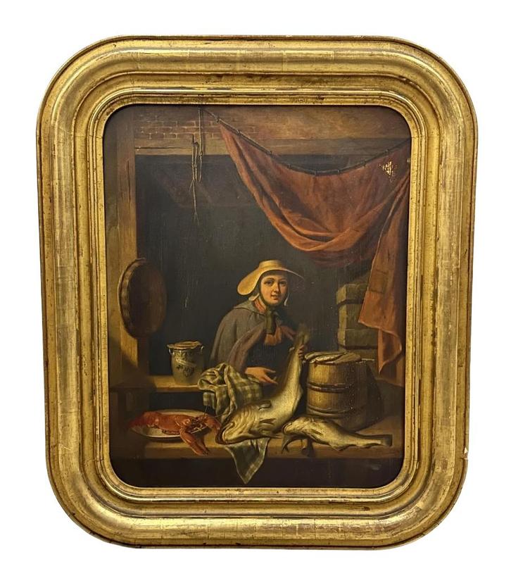 Antiek schilderij op paneel, Antiek en Kunst, Kunst | Schilderijen | Klassiek, Ophalen of Verzenden