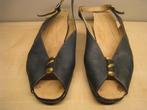 Damesschoenen, 37 1/2, blauw leder, hakken te herstellen, Ophalen of Verzenden, Blauw