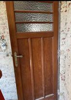 Portes bois massif avec vitrage – 203x82 cm – style vintage, Bricolage & Construction, Enlèvement, Comme neuf