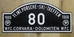 Originele metalen Porsche rally plaat Ski Treffen 1968, Verzamelen, Ophalen of Verzenden, Gebruikt, Auto's