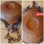 Gourde en bois ancienne travaillée,sans bouchon, pas étanche, Antiquités & Art, Enlèvement ou Envoi