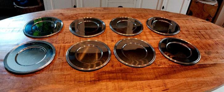 Prachtige set van 8 inoxen onderborden , zie foto's ., Huis en Inrichting, Woonaccessoires | Overige, Ophalen