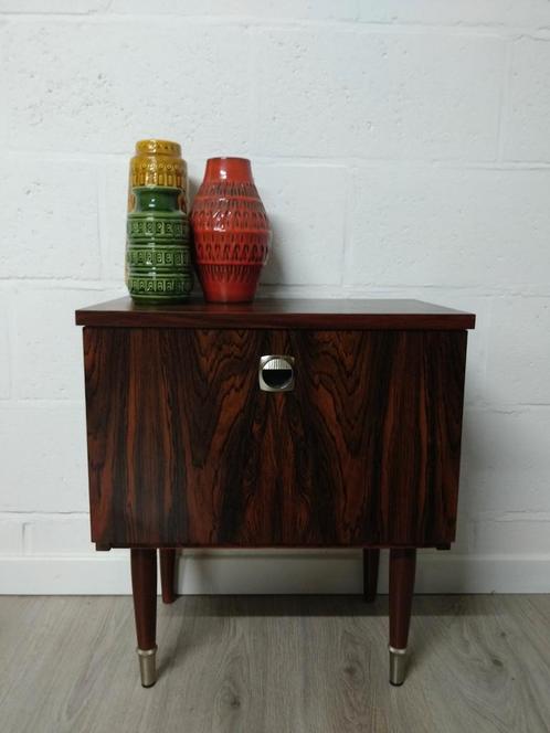 Vintage palissander nachtkastje | kastje retro, Huis en Inrichting, Kasten | Overige, Ophalen of Verzenden