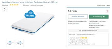 Aerosleep matras 60x120 baby bed beschikbaar voor biedingen