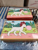 Boîtes à chewing-gum 2 Tintin jaunes et rouges, Collections, Comme neuf, Enlèvement ou Envoi