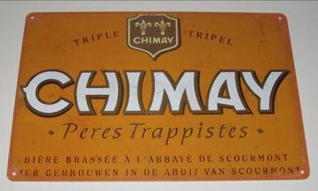 CHIMAY BIER : Metalen Bord CHIMAY Trappistenbier. beschikbaar voor biedingen