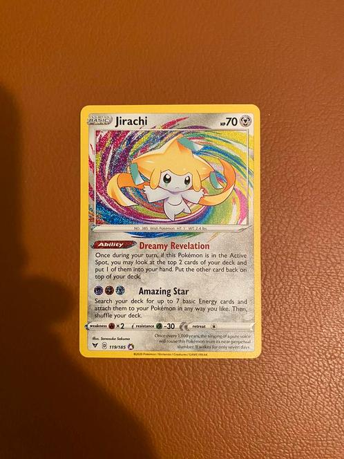 Jirachi Amazing rare 119/185 - Pokemon kaart, Hobby en Vrije tijd, Verzamelkaartspellen | Pokémon, Nieuw, Losse kaart, Foil, Ophalen of Verzenden