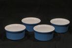 souflé potjes 4 stuks blauw, Comme neuf, Tasse(s) et/ou soucoupe(s), Céramique, Enlèvement