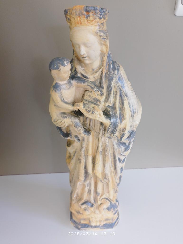 Mariabeeld antiek in gips ongeveer 34 cm hoog, Ophalen of Verzenden