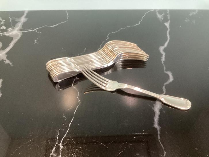 12 dessertvorken Christofle Chinon. CHR007/Ha., Antiek en Kunst, Antiek | Bestek, Ophalen