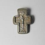 Dubbelzijdig zilveren kruis, Verzenden, Zo goed als nieuw, Kruis of Symbool, Zilver