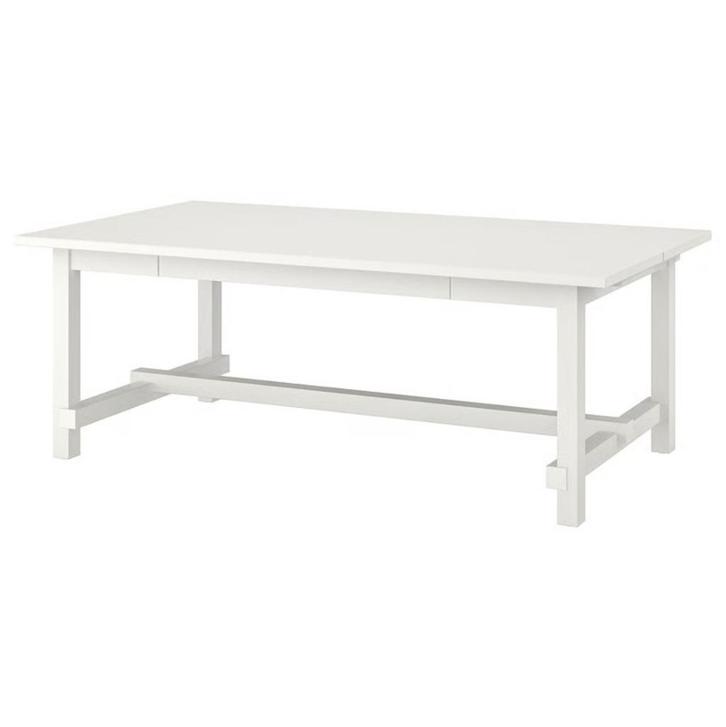 IKEA Nordviken witte uitschuifbare eetkamertafel, Huis en Inrichting, Tafels | Eettafels, Gebruikt, 100 tot 150 cm, 200 cm of meer