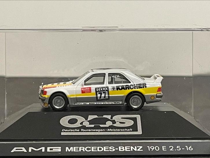 Herpa AMG MB 190E 2.5 EVO I startnummer 77 PCmodel 1/87, Hobby en Vrije tijd, Modelauto's | 1:87, Zo goed als nieuw, Auto, Herpa