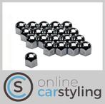 Universele wielmoerkapjes 17mm Chroom 20 stuks, -, -, Nieuw, Ophalen of Verzenden