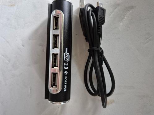 Hub USB Noir 4 ports 2.0, Computers en Software, Pc- en Netwerkkabels, Nieuw, Ophalen