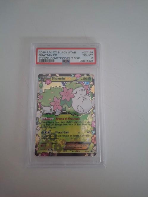Black Star Promo - Shaymin-EX #XY148 - PSA 8, Hobby en Vrije tijd, Verzamelkaartspellen | Pokémon, Zo goed als nieuw, Ophalen of Verzenden