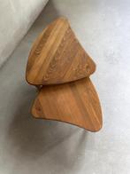 Set scandinavische bijzet/salontafels niervormig met inlay, Teakhout, Nieuw, Scandinavisch, Overige vormen