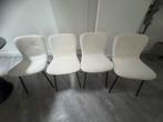 4 eetkamerstoelen, Ophalen, Zo goed als nieuw, Wit, Stof