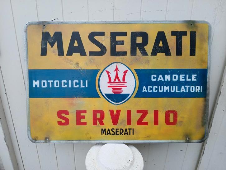Maserati reclamebord 84 x 52cm geen emaille, Verzamelen, Merken en Reclamevoorwerpen, Gebruikt, Reclamebord, Ophalen of Verzenden