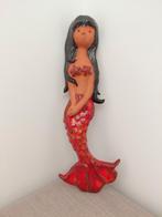 Vintage zeemeermin keramiek, wanddecoratie, wandplaquette, Ophalen of Verzenden