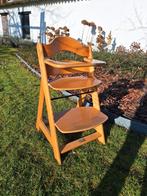 Houten kinderstoel, Kinderen en Baby's, Kinderstoelen, Ophalen, Gebruikt, Meegroeistoel, Afneembaar eetblad