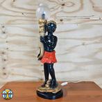 Vintage Blackamoor gipsen tafel lamp / vintage moor lamp, Antiek en Kunst, Ophalen of Verzenden