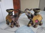 2 olifanten voor theelichtjes, Ophalen of Verzenden