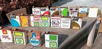Lot van 18 vintage olieblikken, Verzamelen, Merken en Reclamevoorwerpen, Ophalen of Verzenden, Gebruikt