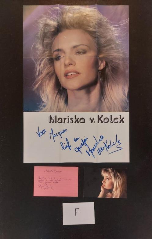 F originele handtekening Mariska van Kolck poster kaart, Verzamelen, Muziek, Artiesten en Beroemdheden, Ophalen of Verzenden