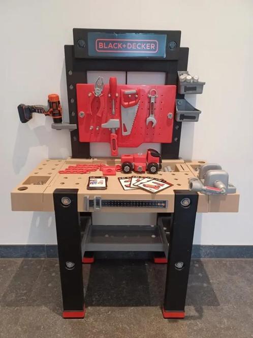 Werkbank Smoby Black&Decker met extra's, Kinderen en Baby's, Speelgoed | Speeltafels, Zo goed als nieuw, Ophalen