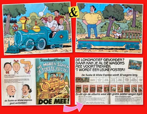 ♦️S&W🗯️ 2 Trein Posters + folder 🚂🚃, Verzamelen, Stripfiguren, Gebruikt, Plaatje, Poster of Sticker, Suske en Wiske, Ophalen of Verzenden
