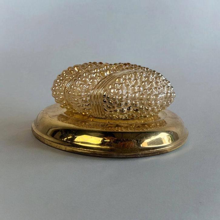 Vintage 'gouden' plafondlamp/plafonnière Helena Tynell stijl, Antiquités & Art, Antiquités | Éclairage, Enlèvement ou Envoi