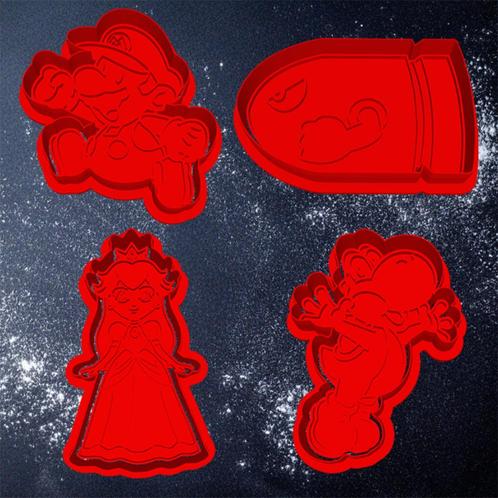 4x Mario Cookie cutter / Koekjessnijders, Hobby en Vrije tijd, Taarten en Cupcakes maken, Nieuw, Bakvorm, Ophalen of Verzenden