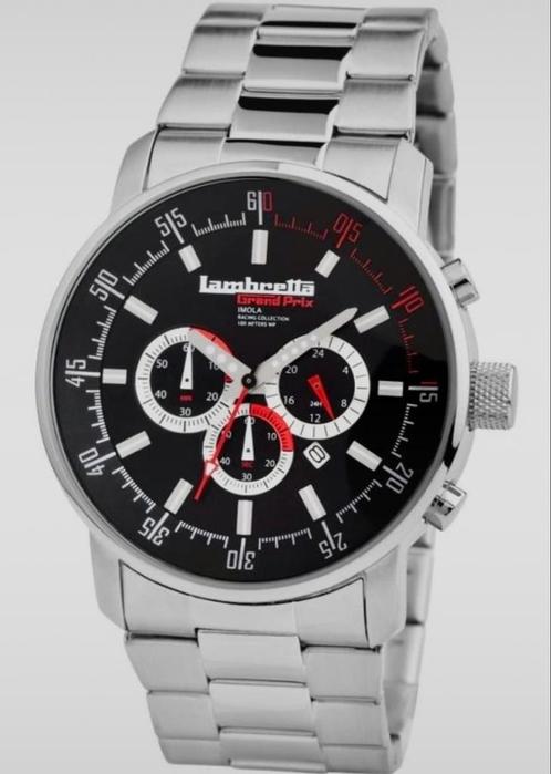 Lambretta Imola Horloge Zilver 2152BLA, Handtassen en Accessoires, Horloges | Heren, Gebruikt, Polshorloge, Overige merken, Zilver