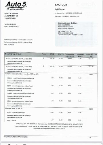 Recente winterbanden renault kangoo beschikbaar voor biedingen