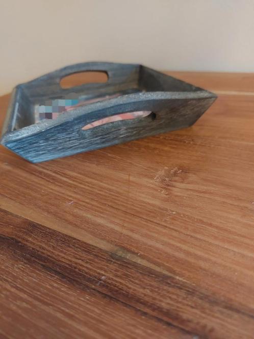 Klein houten dienblad met verwisselbare foto, Huis en Inrichting, Woonaccessoires | Dienbladen, Zo goed als nieuw, Ophalen of Verzenden