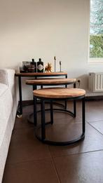 3 bijzettafeltjes, Overige materialen, Minder dan 55 cm, Rond, Zo goed als nieuw