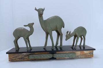 art deco beeld Irénée Rochard brons spelter beschikbaar voor biedingen