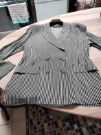 Vintage zwart en wit gestreept jasje, Comme neuf, Enlèvement ou Envoi, Blanc, Manteau