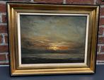 Schilderij, Roger De Frenne, zonsondergang Blankenberge 1970, Ophalen of Verzenden