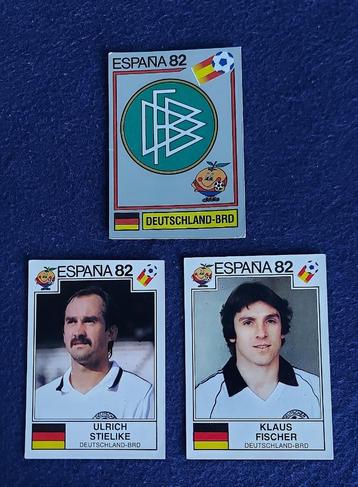 3 versch. stickers voetbal ' WK Esp 82 - Duitsland ' -nieuw- beschikbaar voor biedingen