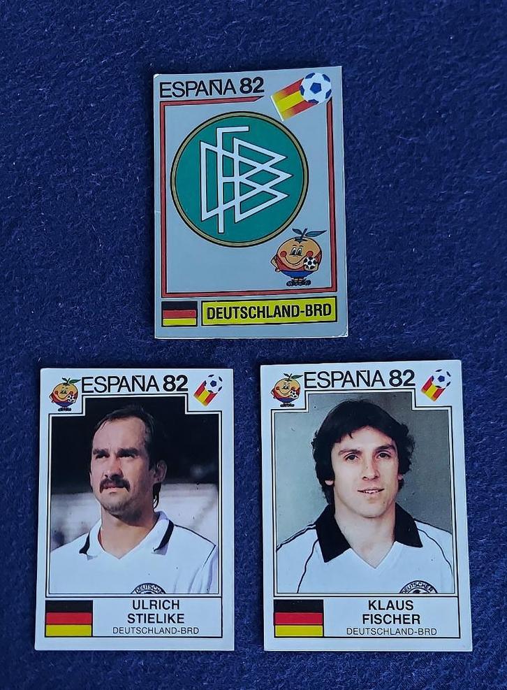 3 versch. stickers voetbal ' WK Esp 82 - Duitsland ' -nieuw-, Verzamelen, Sportartikelen en Voetbal, Nieuw, Poster, Plaatje of Sticker