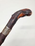Antieke wandelstok met zilver, Antiek en Kunst, Ophalen of Verzenden