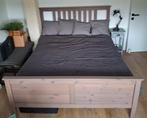 Ikea bed Hemnes, incl matras en lattenbodem, 160x200cm, Huis en Inrichting, Slaapkamer | Bedden, Ophalen, Bruin, Tweepersoons