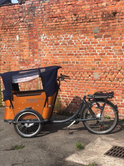 Babboe e-curve, Fietsen en Brommers, Fietsen | Bakfietsen, Gebruikt, Overige merken, 3 kinderen, Elektrisch, Huif, Ophalen
